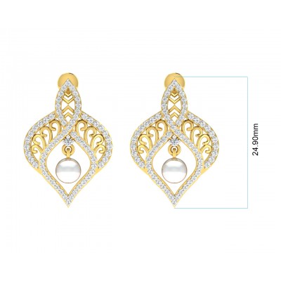 Rina Pearl & Diamond Earrings
